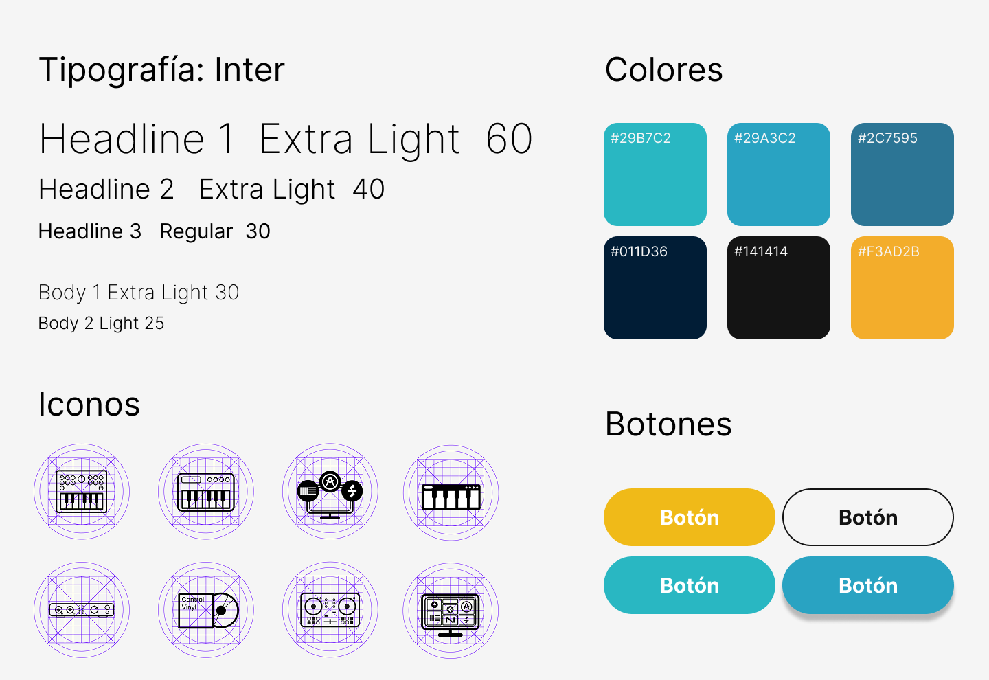 Sistema de diseño de la tienda Diaudio
